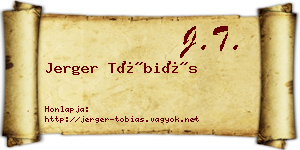Jerger Tóbiás névjegykártya